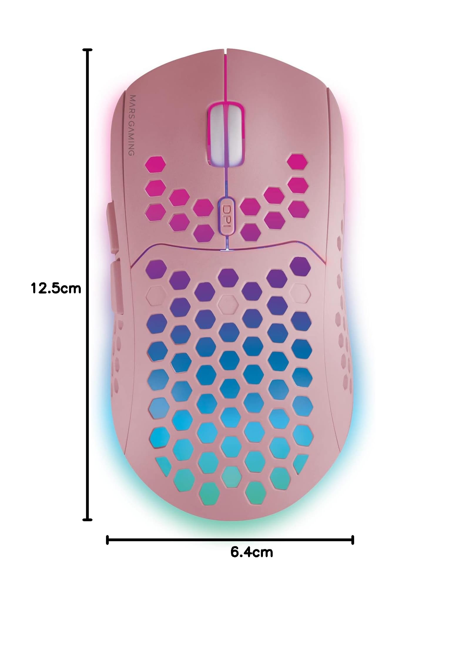 Mars Gaming MMW3P Wireless Gaming Mouse - RGB Flow, Ultra Lightweight 79g, 3200DPI, Pink - Perfect for Esports, FPS & MMO Gaming
