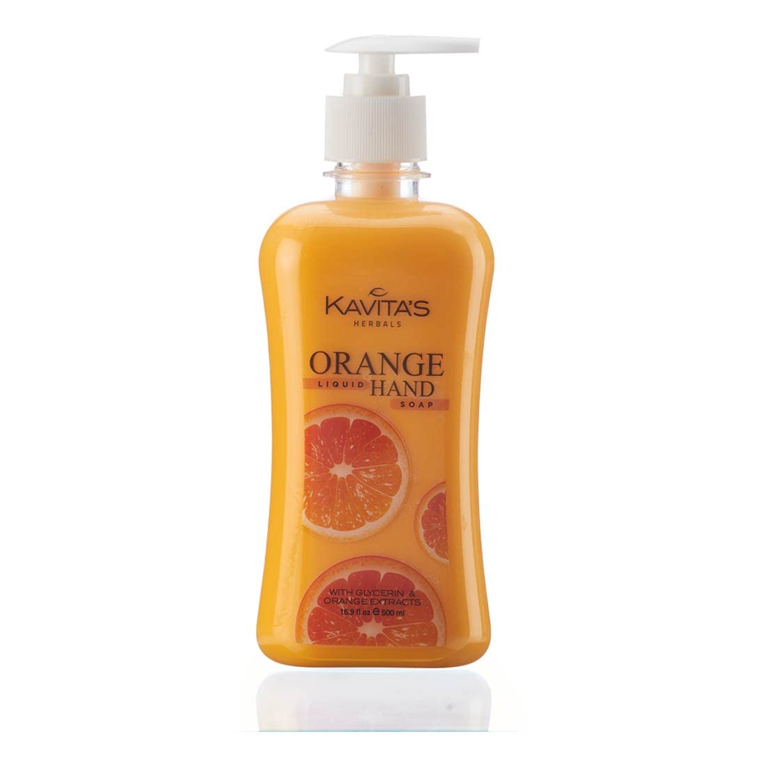 Kavita's Orange Scented Liquid Hand Soap - Refreshing Citrus Foaming Hand Wash for Kitchen, Bathroom & Office - Antibacterial & Moisturizing (16oz) - Perfect for Home, Restaurants and Public Spaces