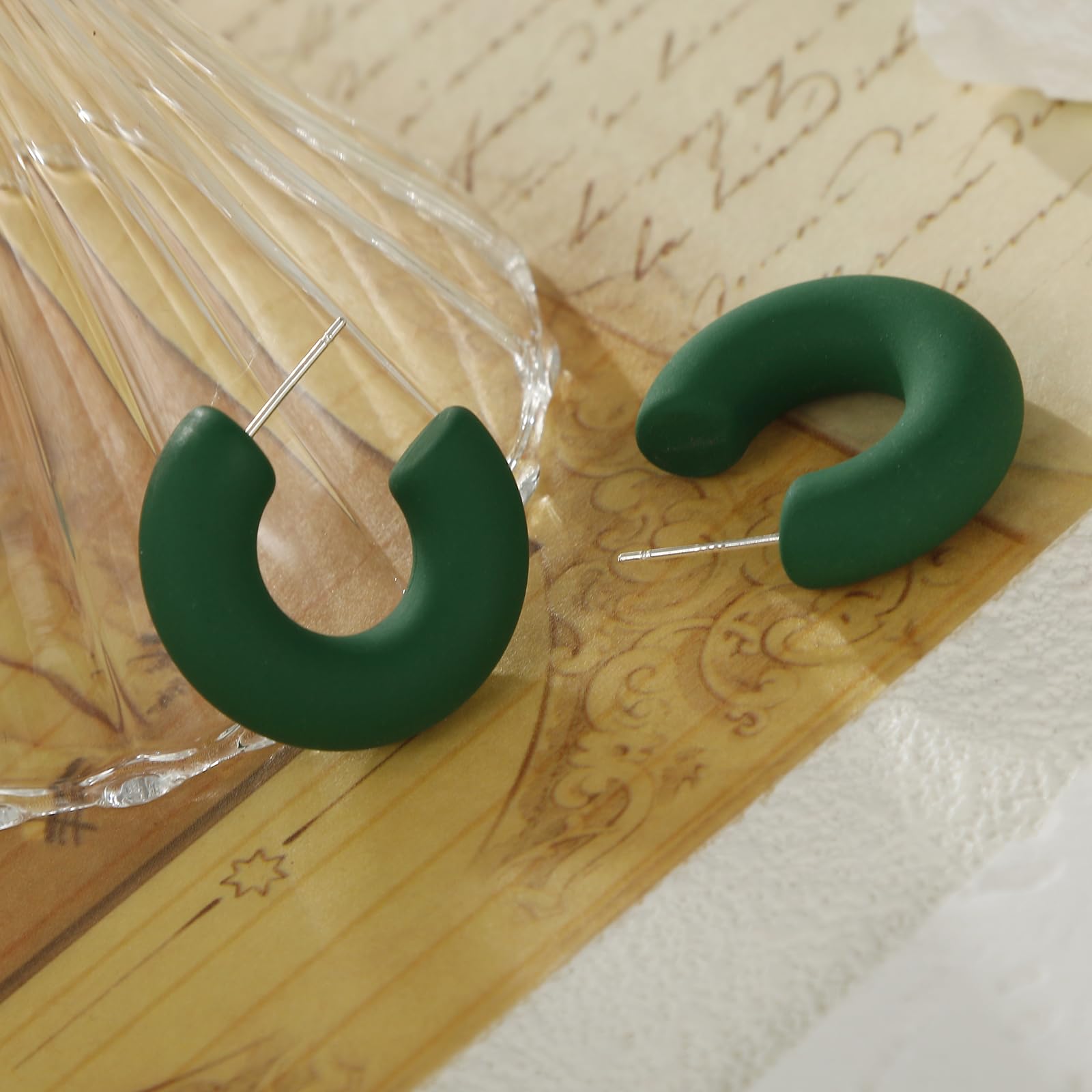 Lightweight Acrylic Chunky Hoop Earrings for Women - Candy Color Thick Open Hoops | Perfect for Everyday Wear, Parties & Gift Giving