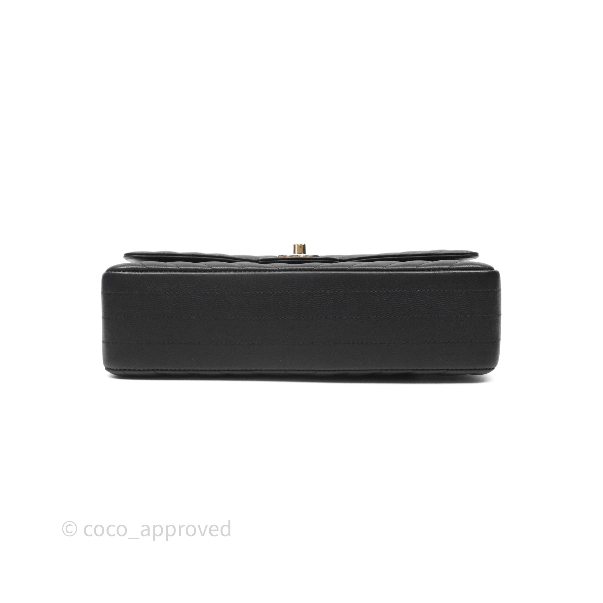 Chanel Classic Medium Flap Bag Chevron Black Caviar Leather with Gold Hardware - Luxury Designer Handbag for Women, Perfect for Work, Evening Events & Special Occasions