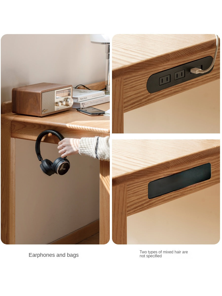 Premium Oak Solid Wood Office Desk - Durable & Stylish Home Office Furniture for Work & Study
