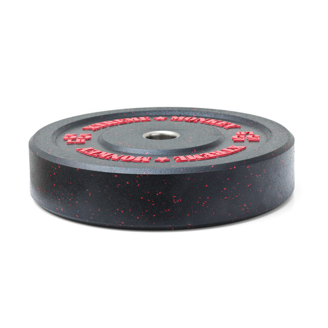 XM Fitness Crumb Rubber Bumper Plates - Olympic Weight Plates for CrossFit, Powerlifting & Home Gym Workouts - Durable & Quiet Rubber Coating for Drop Protection