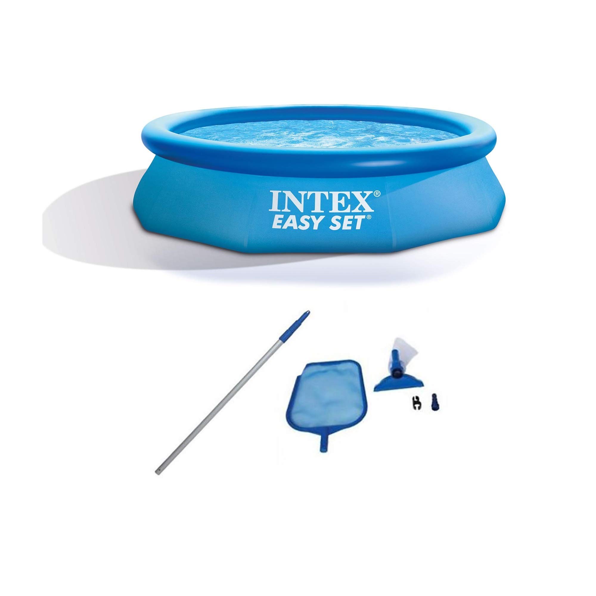 Intex 10'x2.5' Kids Inflatable Swimming Pool with Filter Pump & Maintenance Kit - Perfect for Backyard Summer Fun, Children's Outdoor Water Play and Family Pool Parties