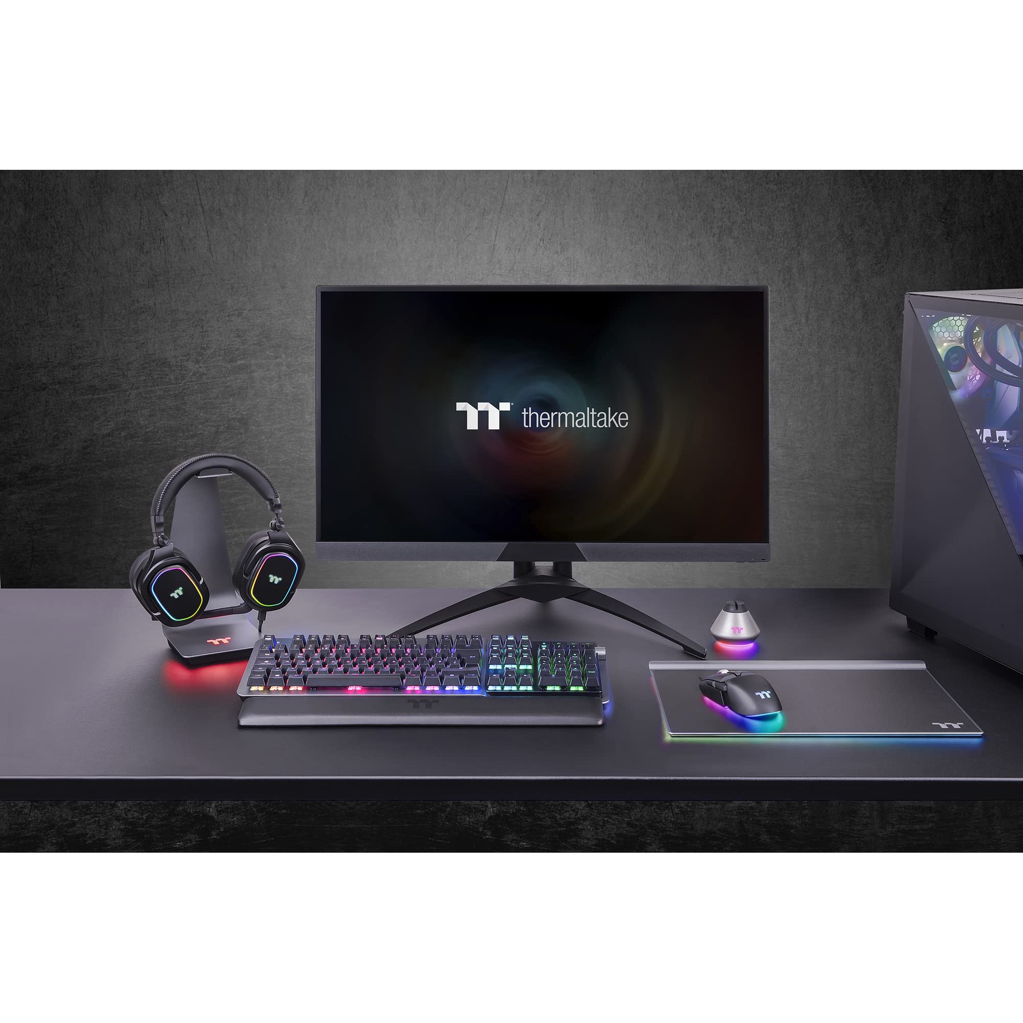 Thermaltake Argent H5 RGB 7.1 Surround Sound Gaming Headset with 50mm Hi-Res Drivers - Compatible with PC, Xbox One, PS4, Mac, Mobile & Nintendo Switch - Black (GHT-THF-DIECBK-31) - Perfect for Competitive Gaming, Streaming & Virtual Meetings