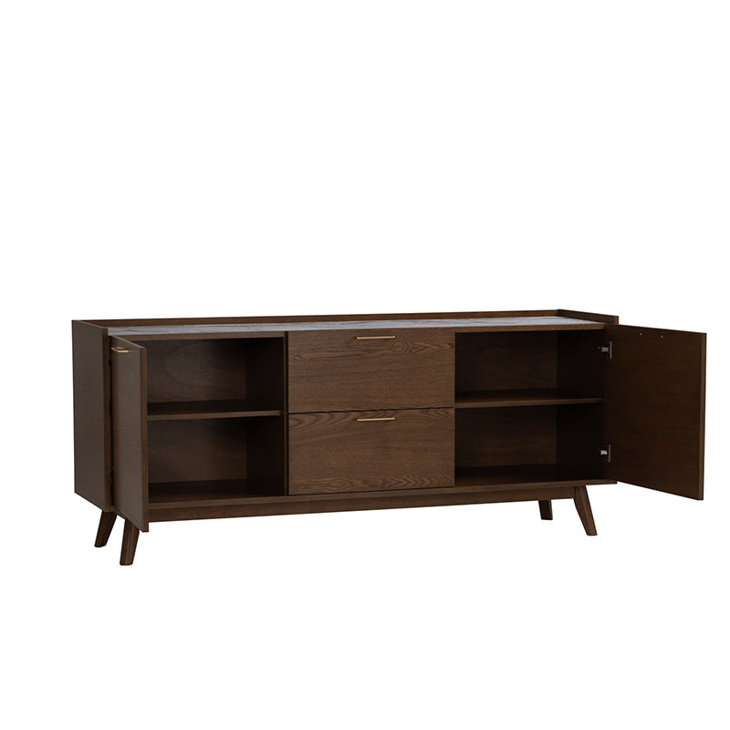 BREDA 160cm Walnut Sideboard Buffet - Modern Dining Room Storage Cabinet for Kitchen, Living Room & Entryway Organization