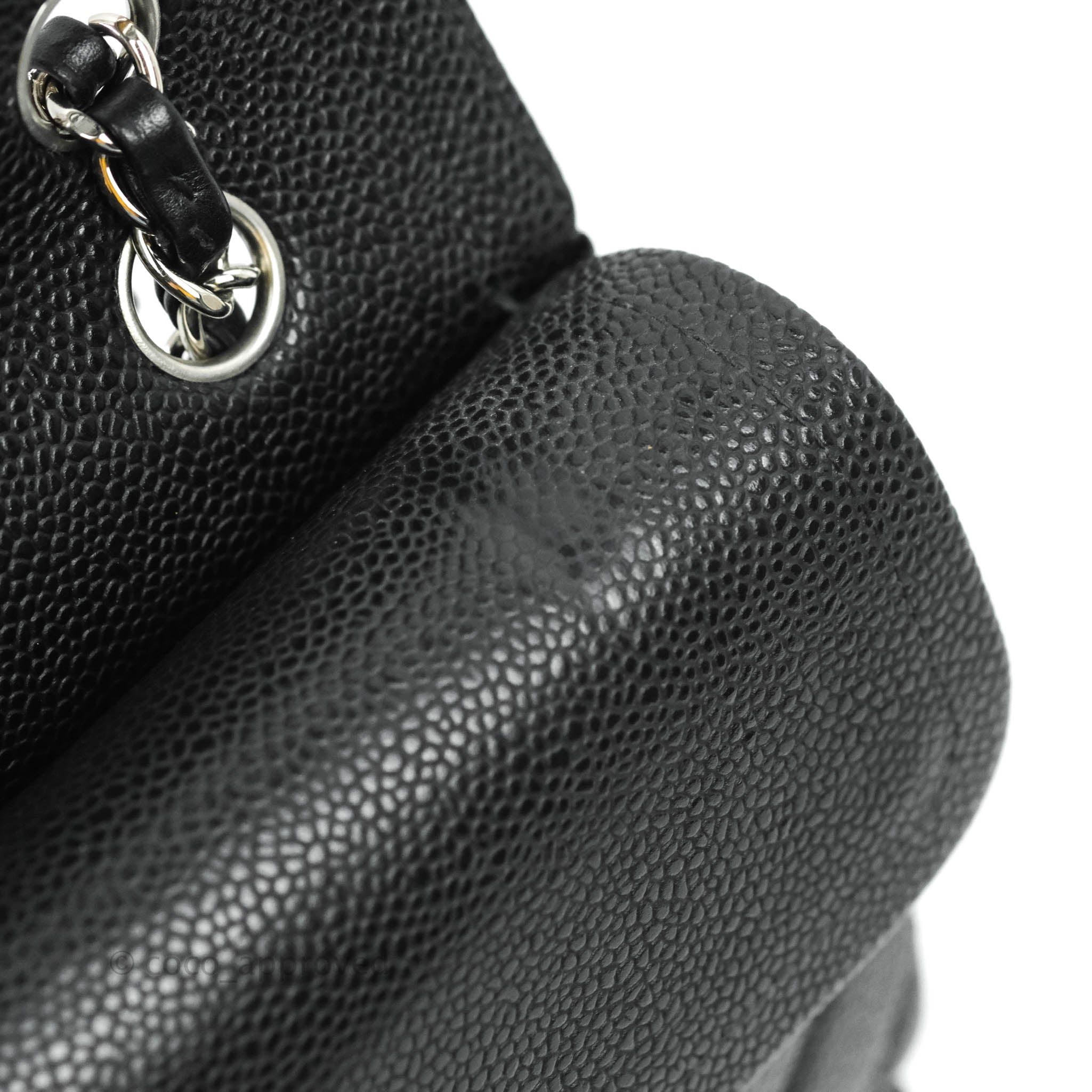 Chanel Classic Medium Double Flap Bag Black Caviar Leather with Silver Hardware - Luxury Designer Handbag for Women, Perfect for Work, Evening Events & Special Occasions