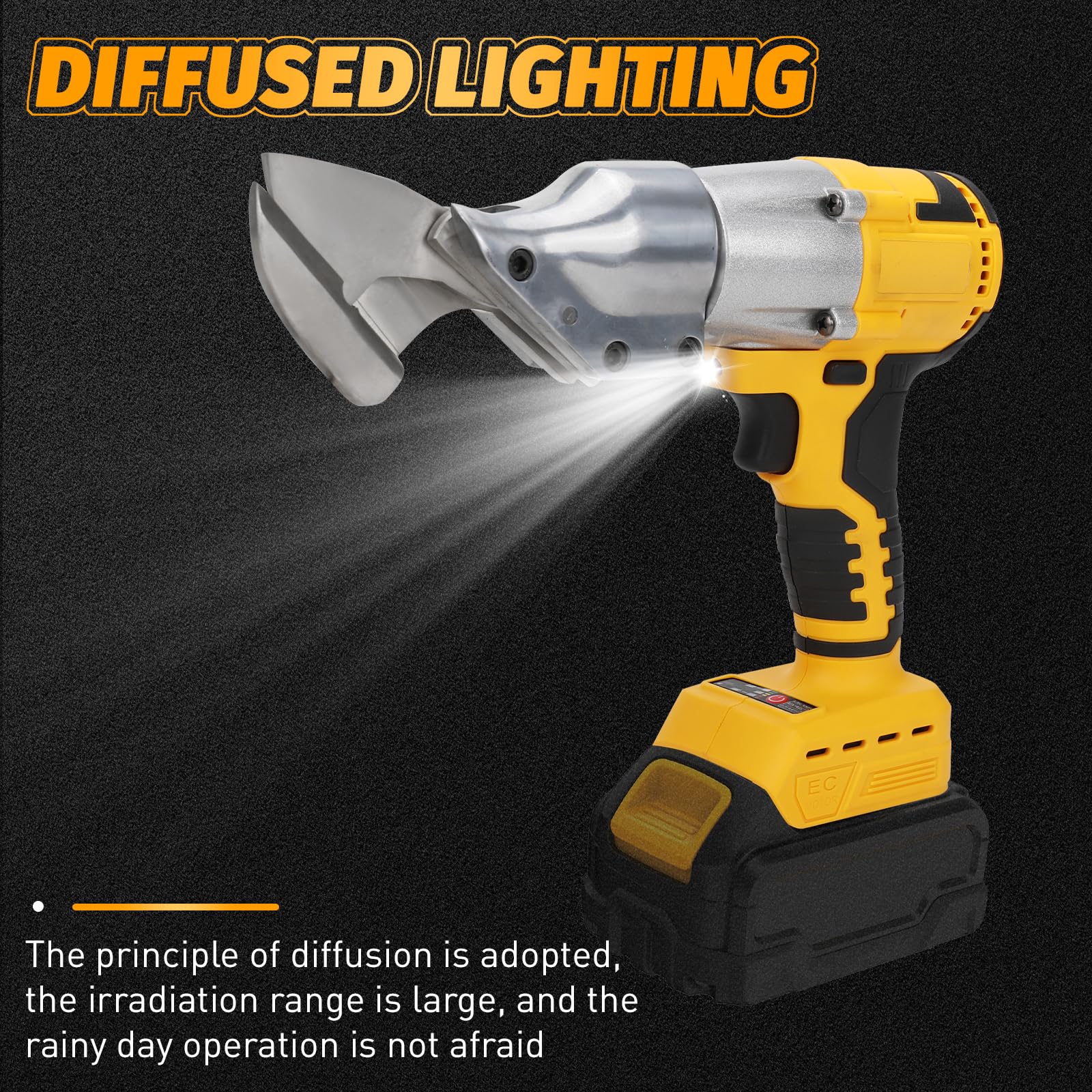 Dewalt Battery Compatible Electric Metal Shears - 360° Rotating Head Heavy Duty Cordless Metal Cutting Scissors (Battery Not Included) | Perfect for HVAC, Roofing & DIY Metal Projects
