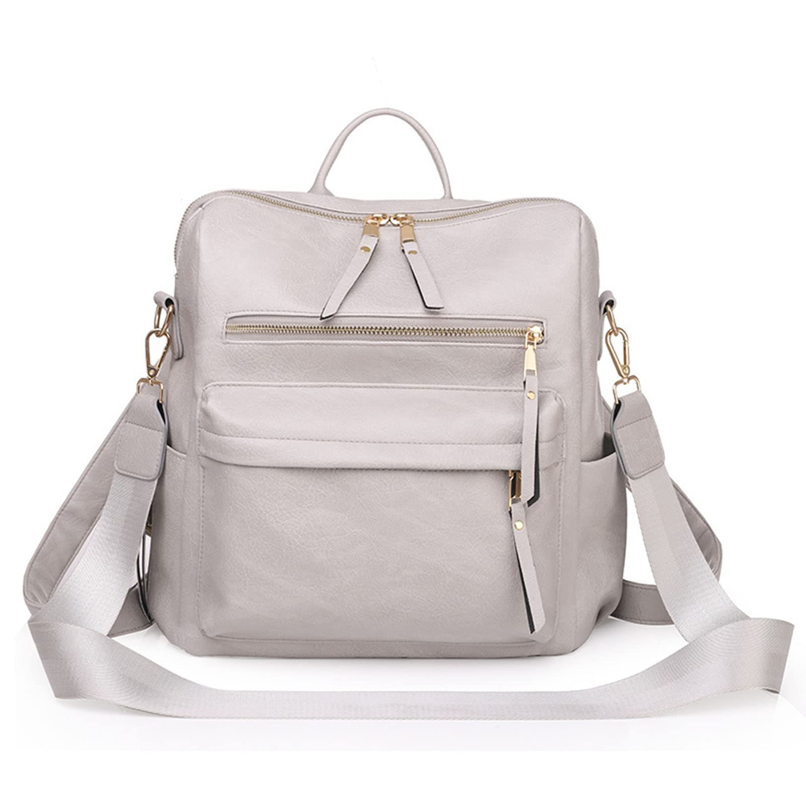 Stylish Convertible Women's Backpack Purse - Multipurpose Fashion Satchel & Shoulder Bag in Gray | Perfect for Work, Travel & Daily Commute