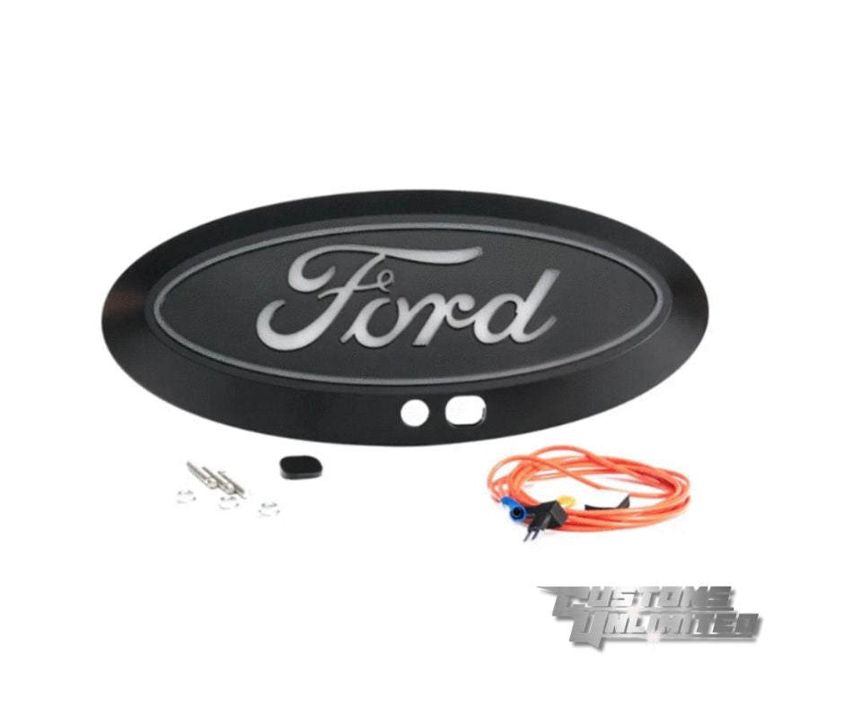 Ford F-150 LED Front Oval Emblem - Bright Chrome Badge for Truck Customization | Perfect for Night Driving & Off-Road Adventures