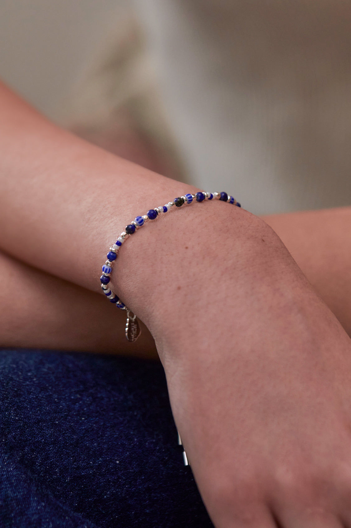 Blue Mixed Glass Amelia Bracelet - Elegant Handmade Beaded Bracelet for Women - Perfect for Casual Wear, Parties & Gifts