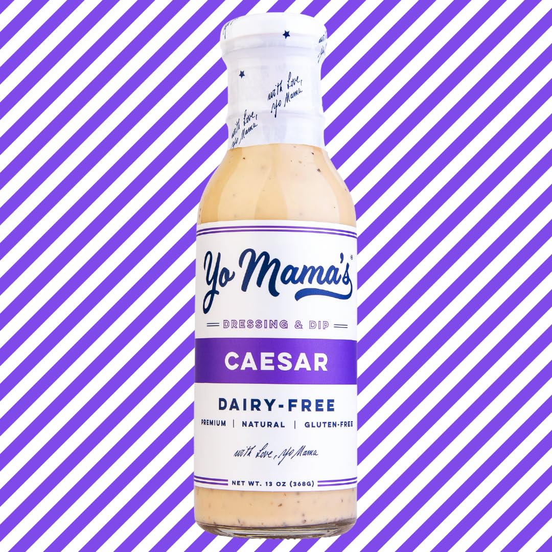 Yo Mama's Foods Keto Ranch & Caesar Combo Dressing and Dip - 2 Pack | Dairy Free, Gluten Free, Low Sodium, All Natural | Perfect for Salads, Veggie Dips & Keto Diet Meals