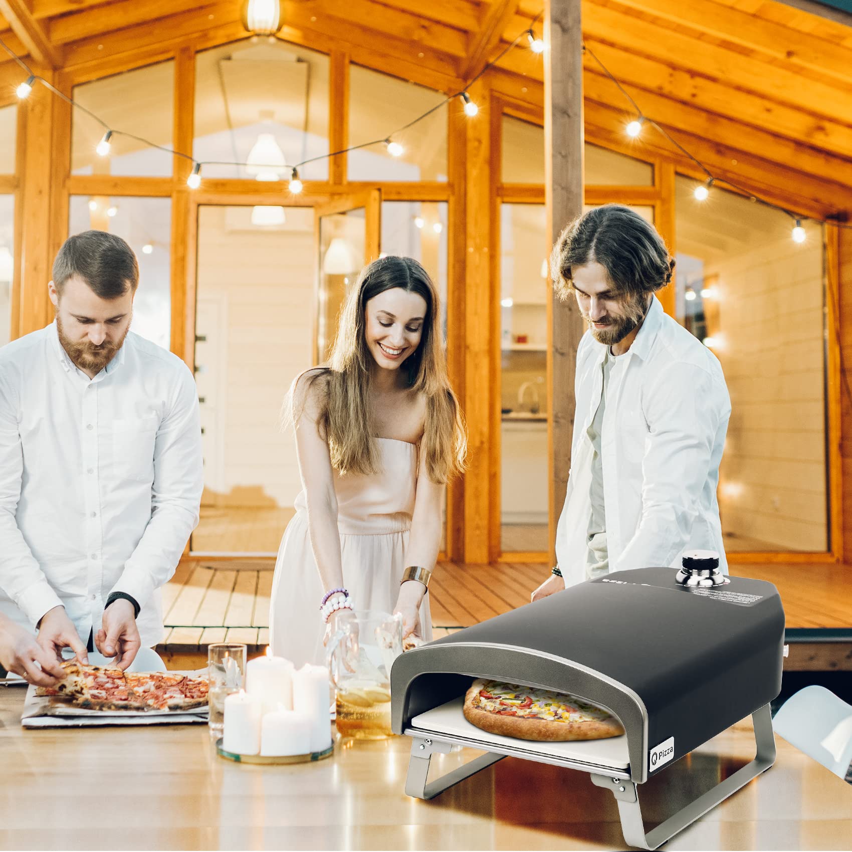 Portable Gas Pizza Oven for Outdoor Cooking - 13x13 Inch Pizza Stone Included | Backyard Pizza Maker for Parties, Camping & Picnics | Perfect Outdoor Kitchen Accessory & Gift Idea (Model PS100)