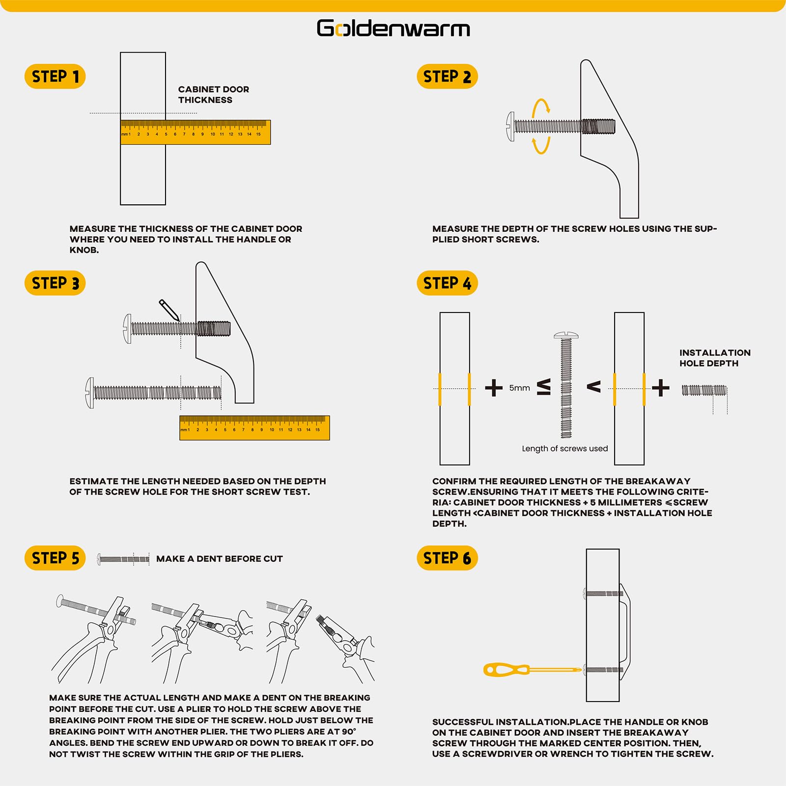 GoldenWarm 50 Pack 8 Inch (204mm) Black Cabinet Pulls - Stainless Steel Modern Drawer Handles for Kitchen Cabinets & Dressers - Durable Hardware for Home & Office Furniture
