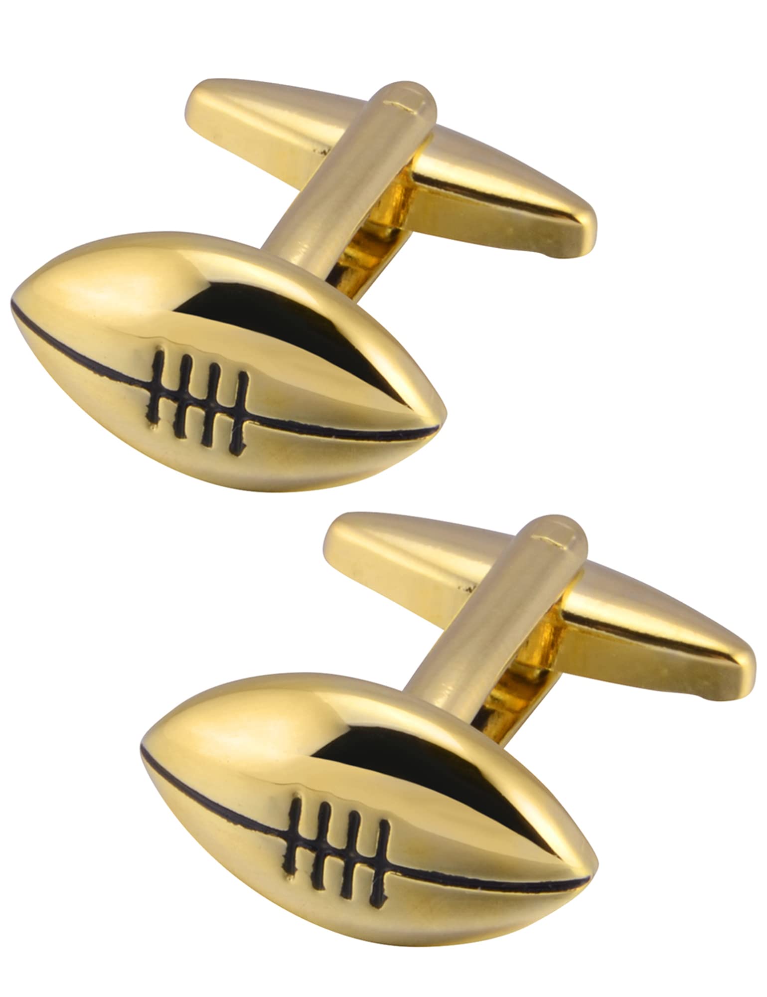 Jonwo American Football Jewelry Cufflinks for Men - Classic Tuxedo Cuff Links for Football Fans, Wedding, Daily Wear & French Shirt Accessories - Perfect Gift Boxed Present for Sports Lovers & Formal Occasions