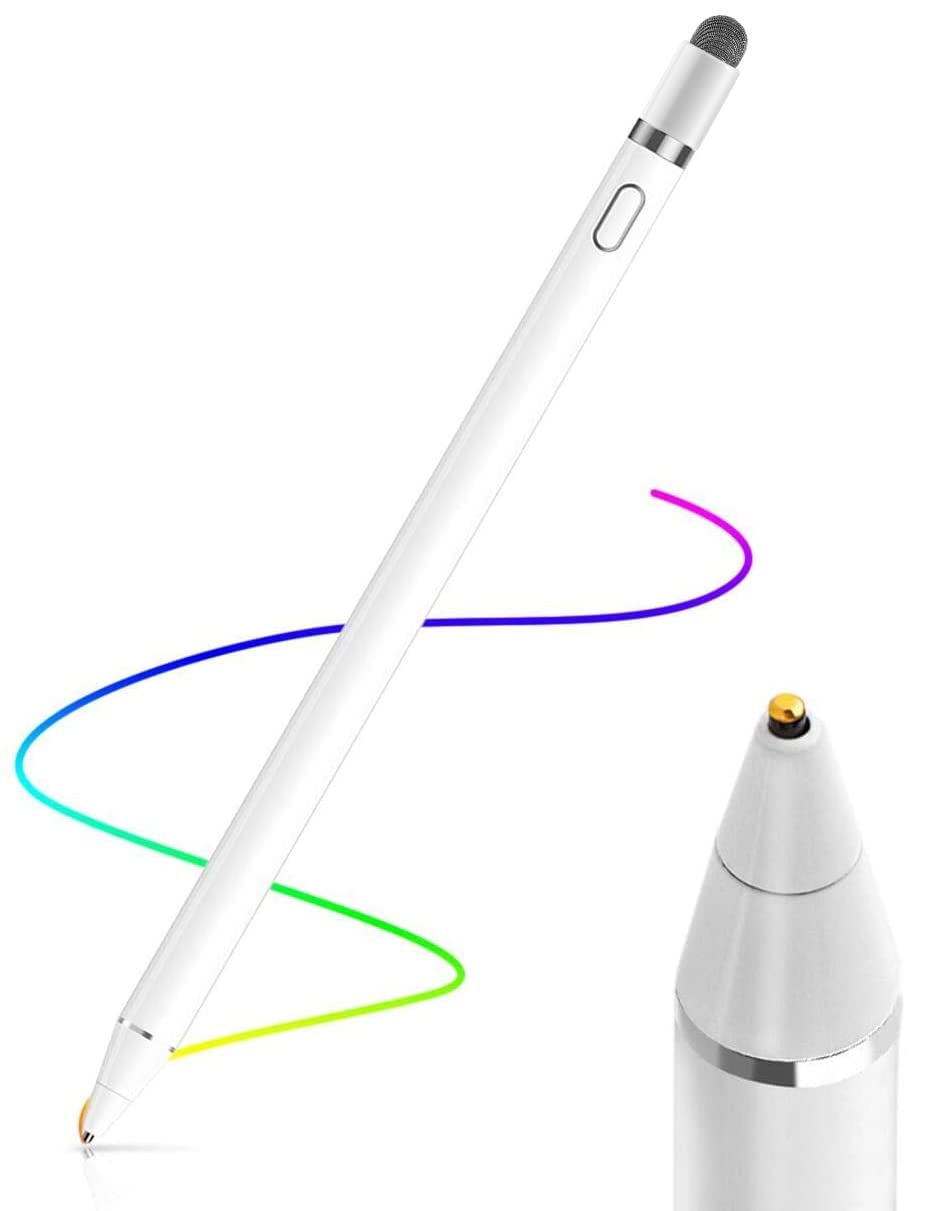 AICase Active Stylus Pen 1.45mm Fine Tip - High Precision & Sensitivity Stylus for iPad Pro/Air 2, iPhone & Android Tablets - Works with iOS/Android Touchscreens - Perfect for Drawing, Note-Taking & Digital Art