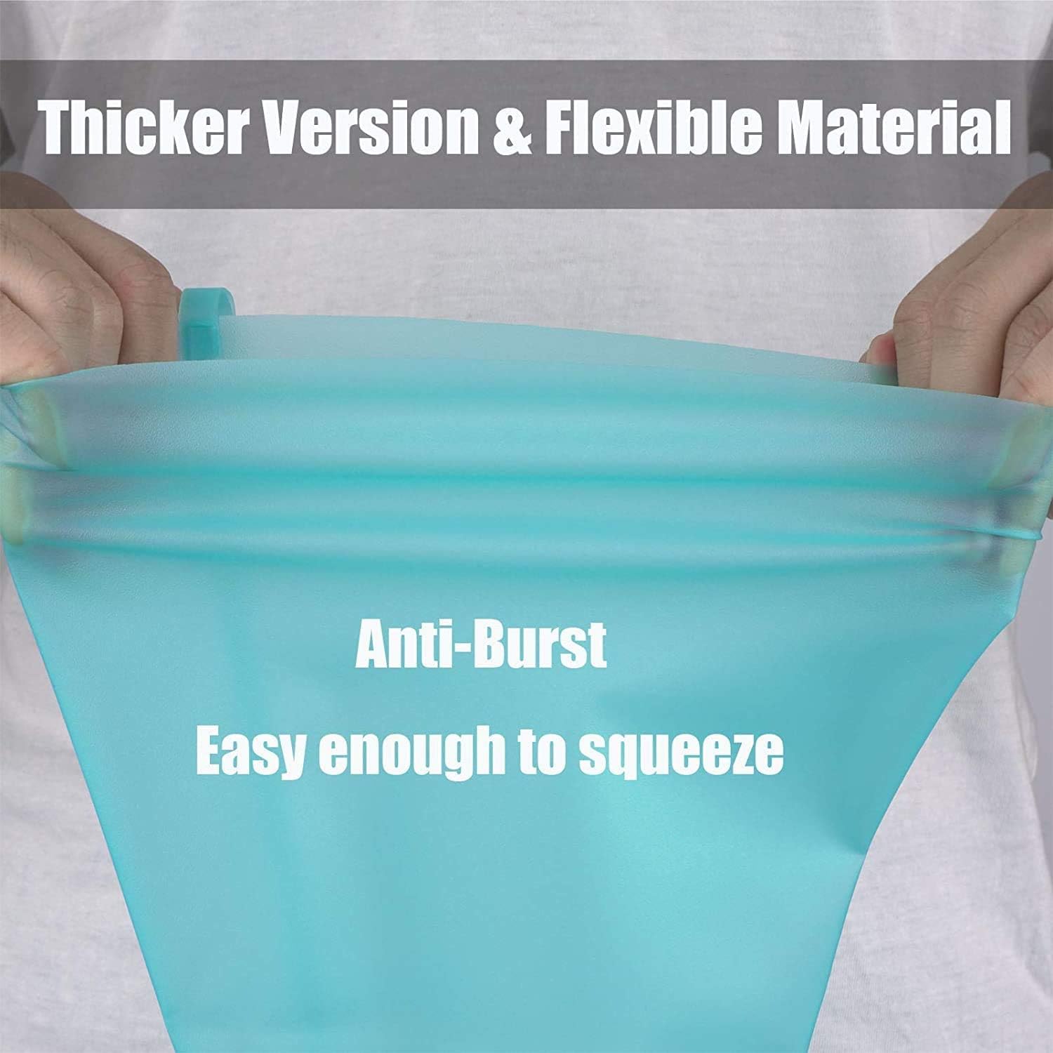 Reusable Silicone Piping Bags Set - 3 Sizes (12