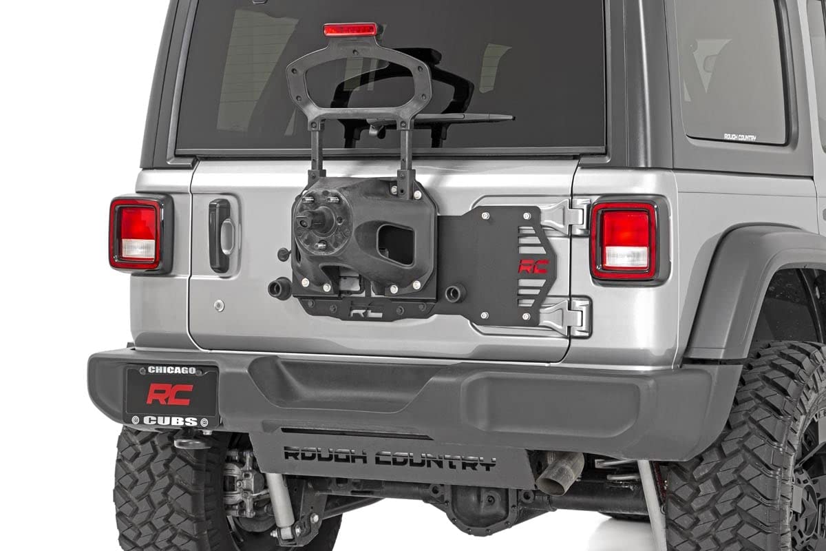 Rough Country Black Tailgate Reinforcement Kit for 2018-2022 Jeep Wrangler JL (10603) - Heavy Duty Off-Road Upgrade for Jeep Accessories & Spare Tire Support