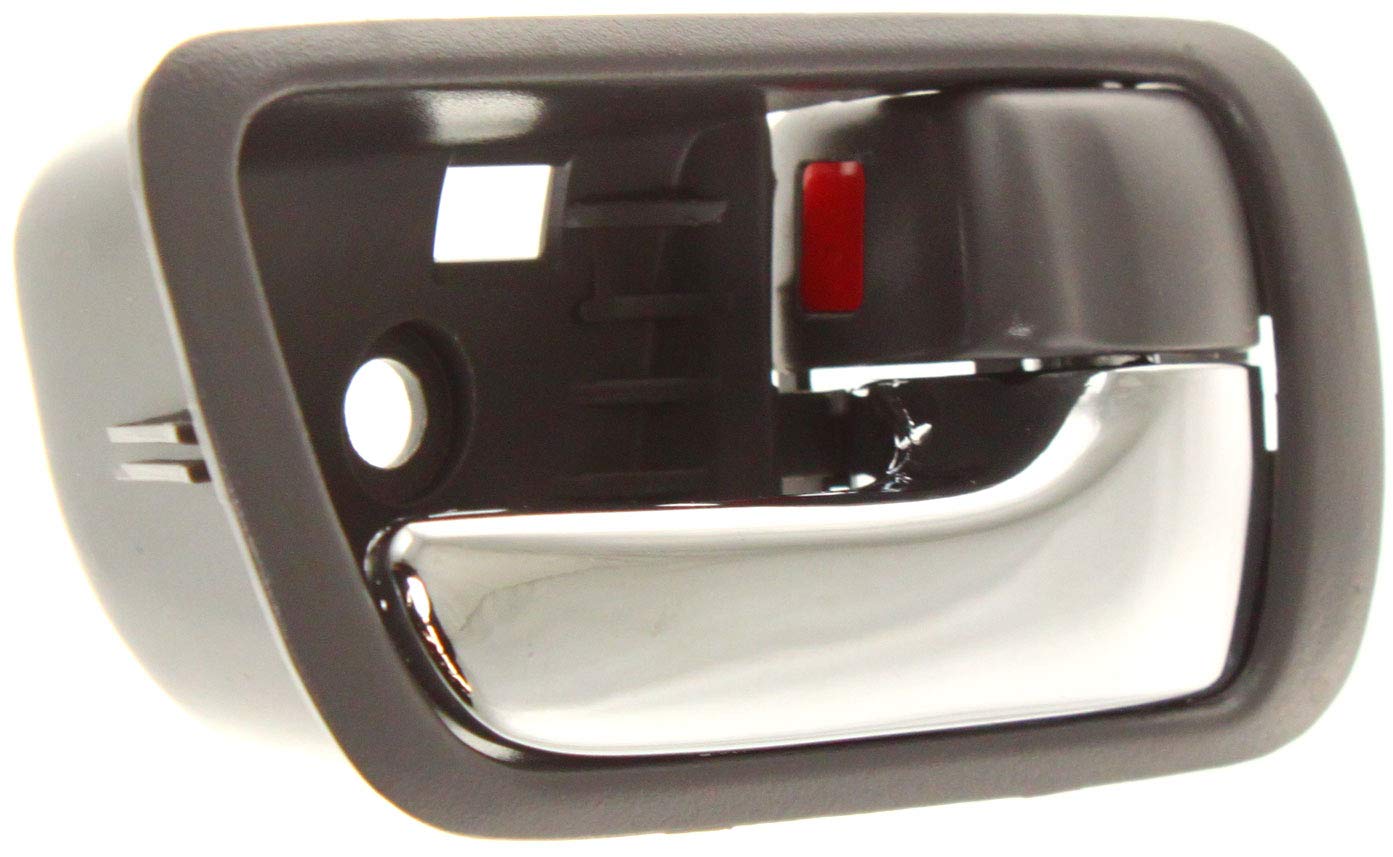 Evan Fischer Interior Door Handle Replacement for 2002-2006 Toyota Camry - Gray Bezel with Chrome Lever & Lock Button (Set of 2) | Front Door Panel Upgrade for Enhanced Comfort & Security