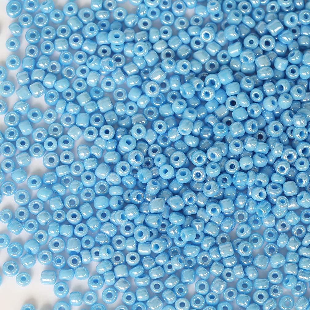 4mm Blue Bright Size 6/0 Glass Seed Beads for Jewelry Making - 100g (Approx 1200pcs) - DIY Bracelets, Necklaces & Craft Projects