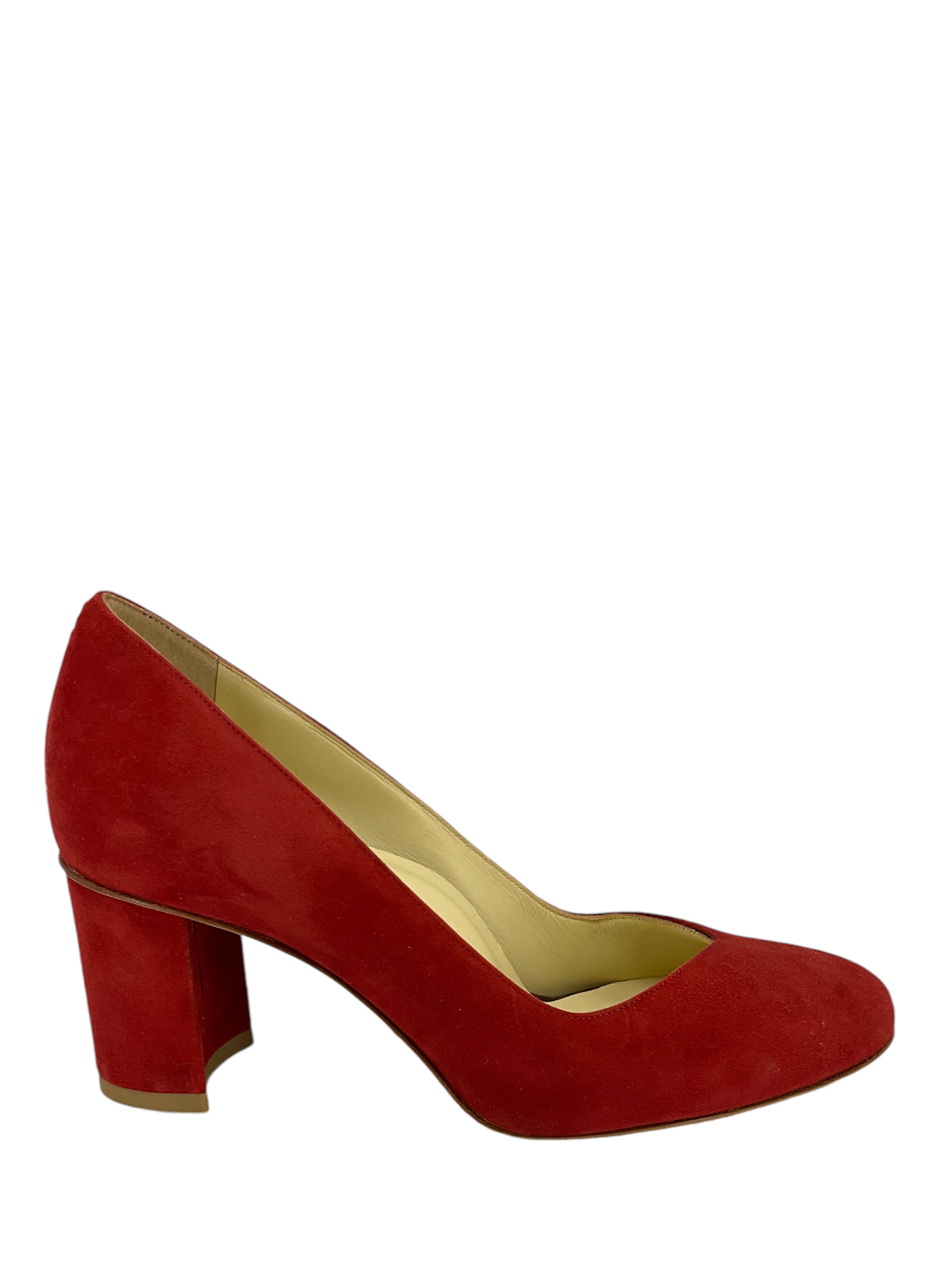SARAH FLINT Women's Perfect Round Toe Pump Heels 70mm Size 7.5 - Elegant Office Work & Wedding Party Shoes