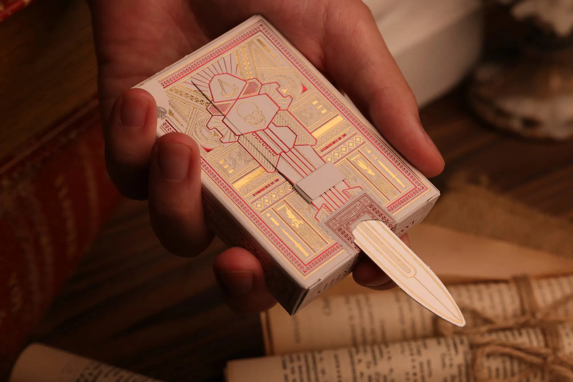 Assassin's Creed White Hidden Blade Legacy Playing Cards - Premium Collectible Deck for Game Fans, Card Games & Gift Giving