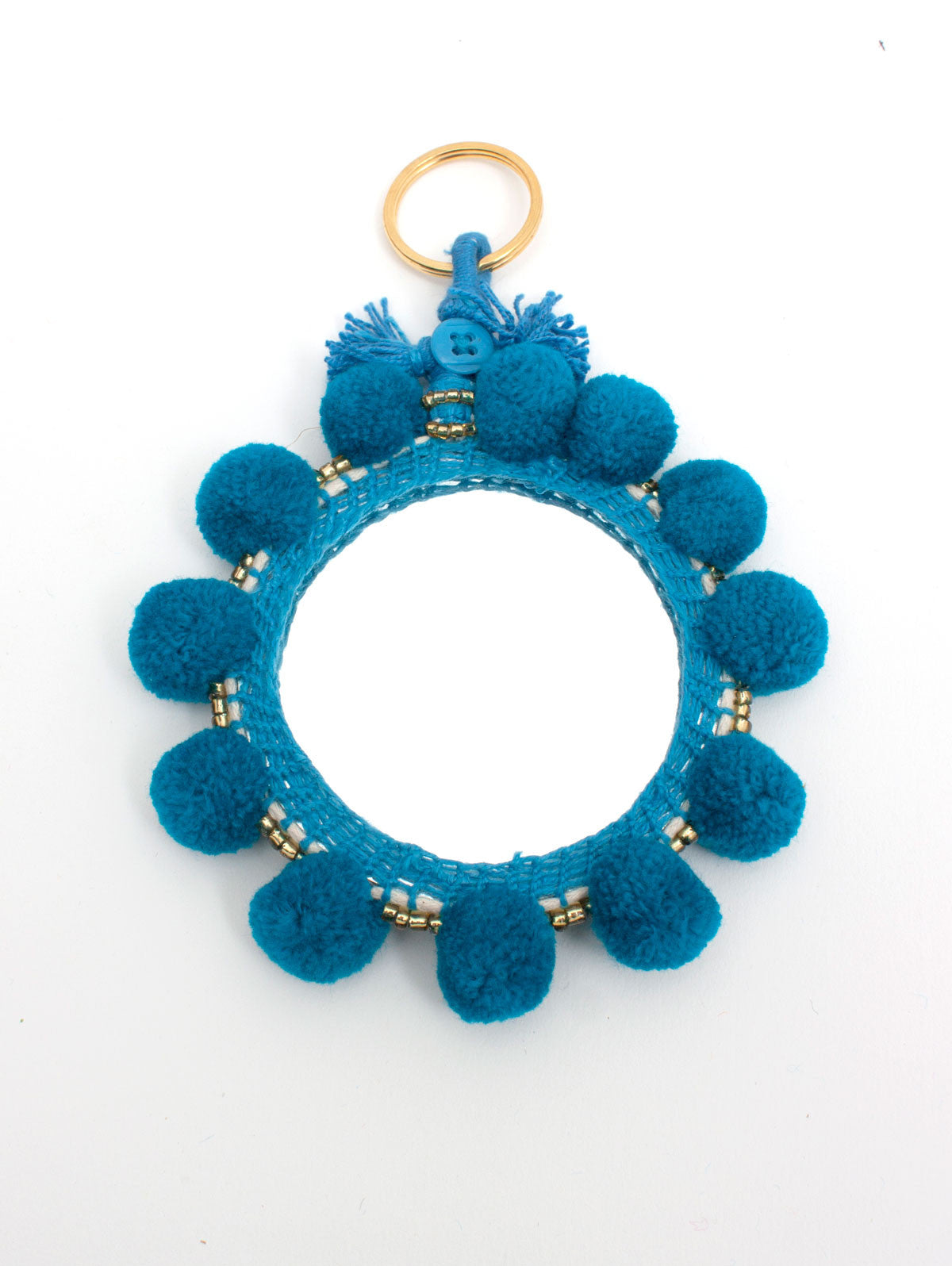 Super Soft Pom Pom Mirror Keychains - Large Size, Cute & Stylish Accessories for Women, Girls, Teens - Perfect for Handbags, Backpacks, Wallets & Key Organization