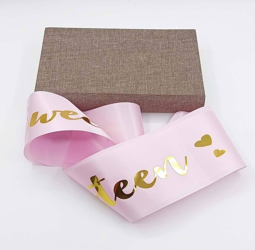 Sweet 16 Pink Satin Birthday Sash for Girls - Princess Birthday Party Decorations & Gifts - Happy 16th Birthday Party Favors - Perfect for Sweet Sixteen Celebrations, Quinceañeras & Special Milestone Events