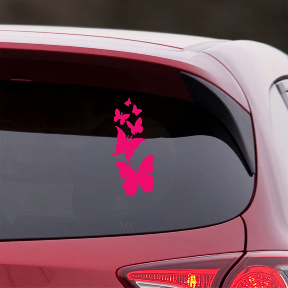 Premium Waterproof Vinyl Butterfly Decal Stickers (Set of 2, Pink) - Laptop, Phone, Helmet, Car Window, Mug & Wall Decor - Perfect for DIY Crafts, Home Decor & Personalizing Accessories