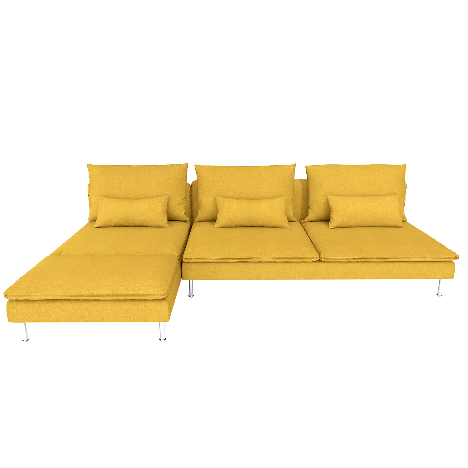 CRIUSJA IKEA Soderhamn 3-Seat Sofa Cover with Left Chaise - Stretchable Slipcover for 3-Cushion Couch - Living Room Furniture Protector with Cushion Covers (S-12,3+Left) - Perfect for Home Decor, Pet Protection & Daily Use
