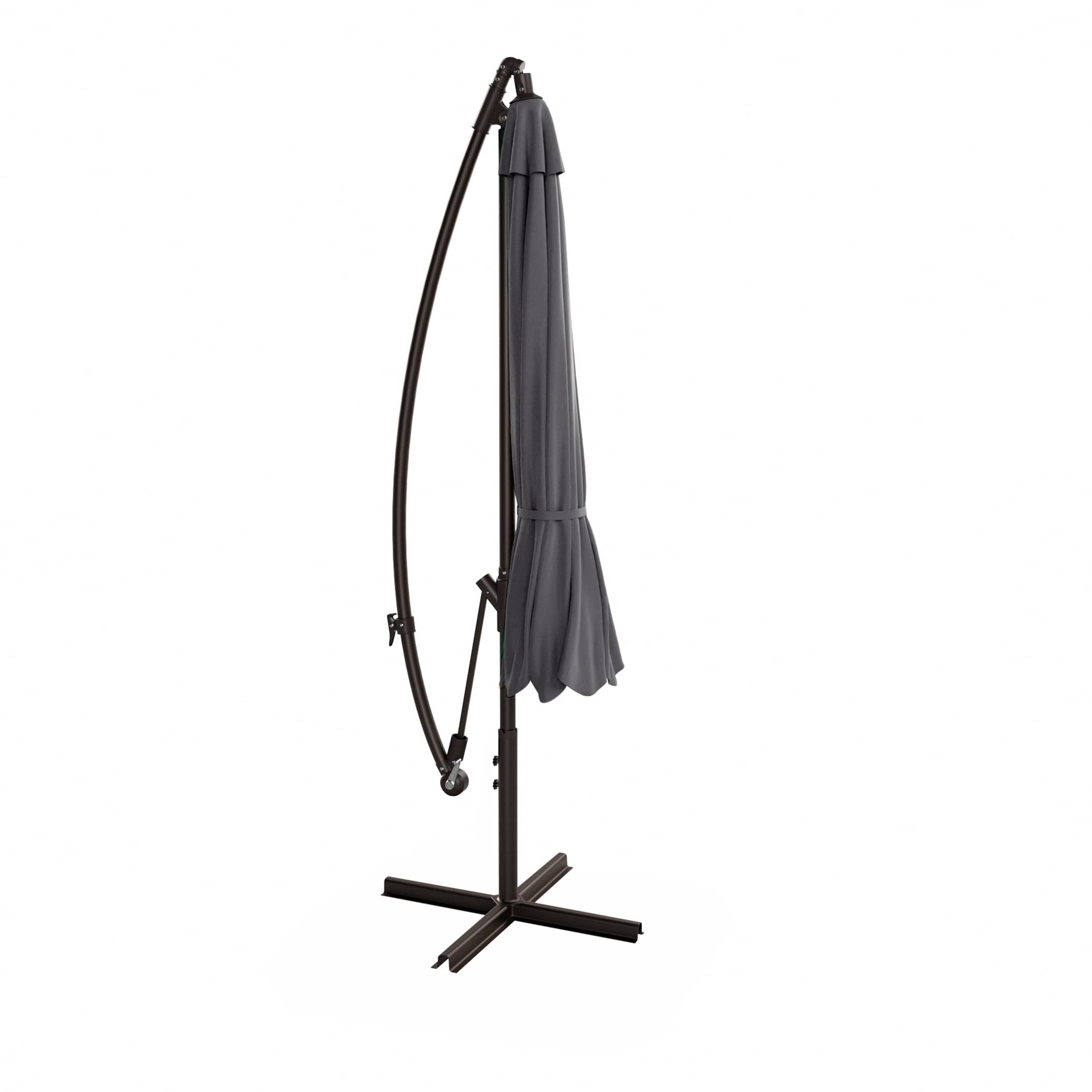 10ft Outdoor Patio Cantilever Umbrella with Stand - 2 PCS Hanging Shade Kit for Backyard, Poolside & Garden - WO Home Furniture Patio Umbrella for Sun Protection & Outdoor Relaxation