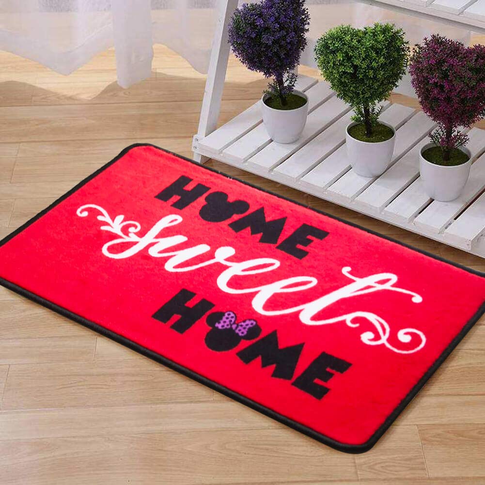 Non-Slip Cartoon Mouse Welcome Mat - J.Ehonace Mickey & Minnie Red Doormat 17