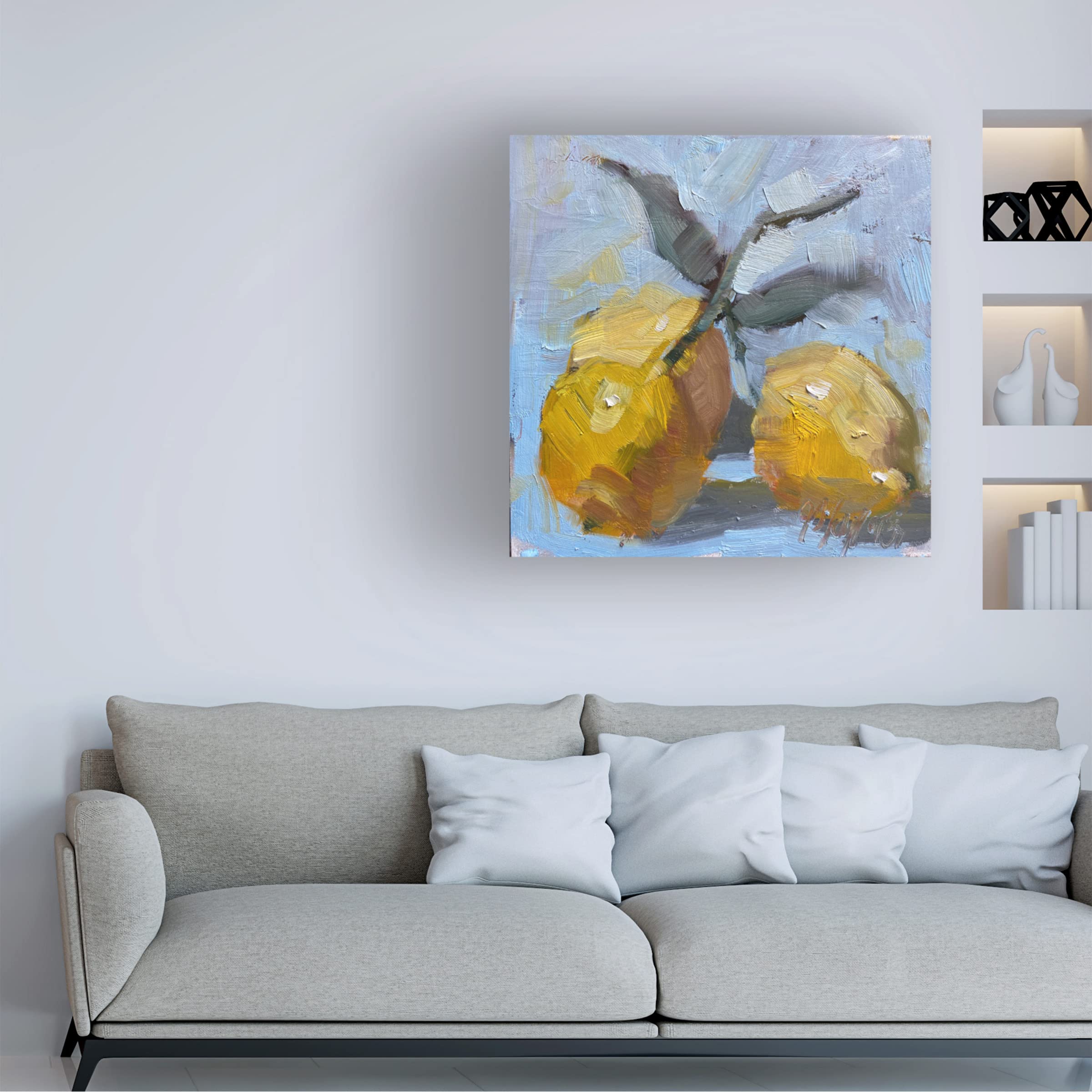 Jennifer Stottle Taylor 'Lemon Fashion' Canvas Wall Art Print - 35x35 Inches Modern Home Decor for Living Room, Bedroom & Office