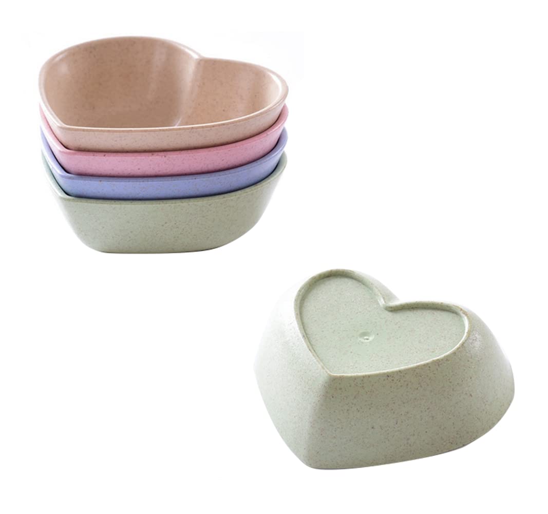16-Piece Heart-Shaped Soy Sauce Dishes Set - Eco-Friendly Wheat Straw Sushi Dipping Bowls, Condiment Dishes for Appetizers, Candy, Salad Dressing - Perfect for Parties, Restaurants & Home Dining