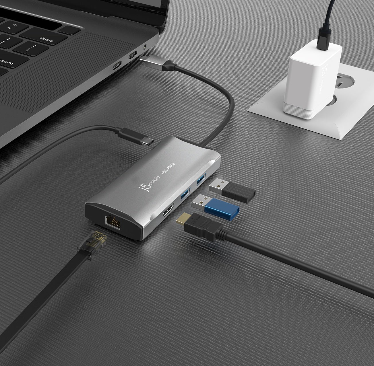 4K60 Elite USB C® 10Gbps Travel Dock - Portable USB-C Hub with 4K HDMI, 10Gbps Data Transfer, for MacBook, iPad, Laptop - Perfect for Business Travel, Home Office & Remote Work