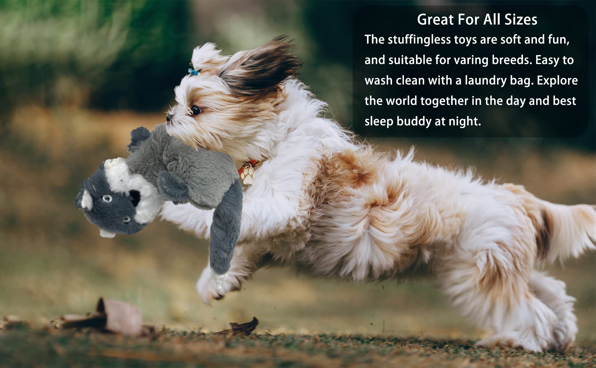 Durable 5-Pack No-Stuffing Squeaky Dog Toys for Medium & Large Dogs - Crinkle Paper & Squeaker Chew Toys for Aggressive Chewers - Perfect for Indoor Play, Outdoor Fetch & Training Rewards