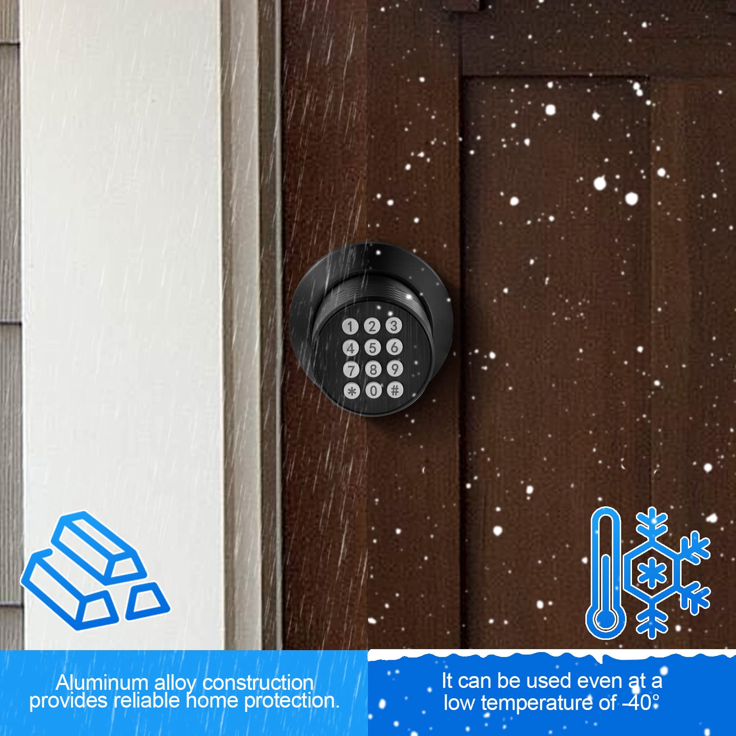 Smart Keyless Entry Door Lock with Digital Keypad - Electronic Front Door Deadbolt with Auto-Lock, 2 Backup Keys & Easy Installation - Perfect for Homes, Apartments, Bedrooms & Office Security (Black)