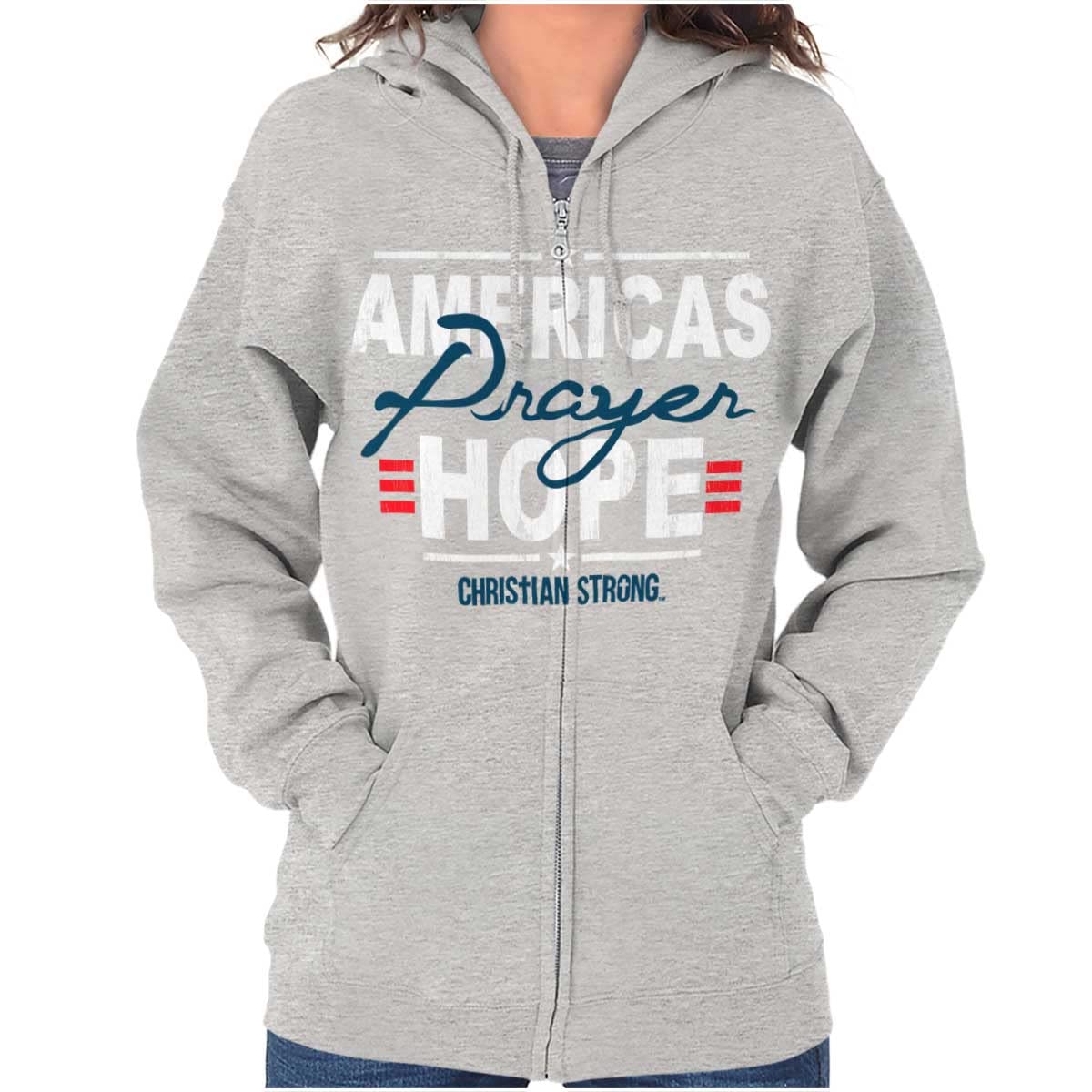 Brisco Brands Christian Zip Hoodie for Women - Inspirational Prayer Sweatshirt | Perfect for Church, Bible Study & Everyday Faith Wear
