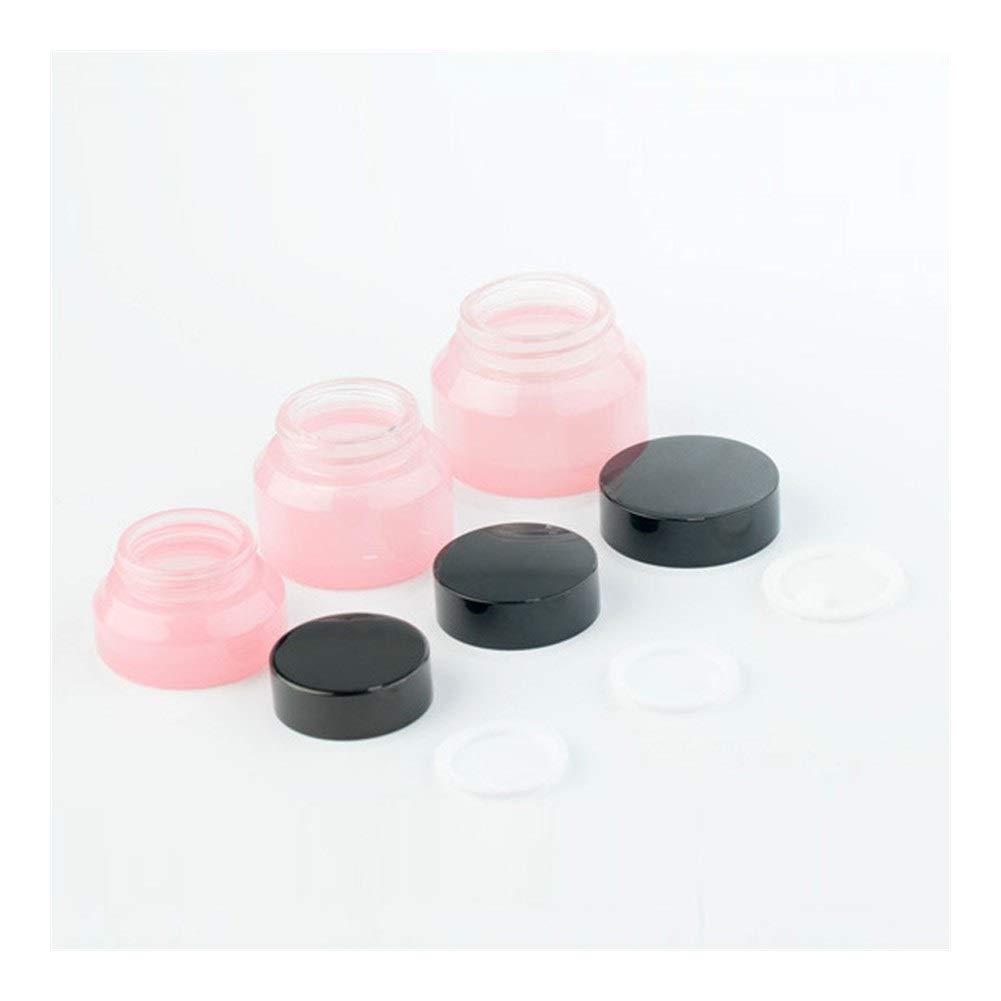 20PCS 15g/30g/50g Empty Pink Glass Cosmetic Bottles - PET Travel Containers for Facial Cream, Lip Balm & Makeup Samples - Reusable Mini Jars for Skincare, DIY Beauty & Travel Essentials (Pink Glass)