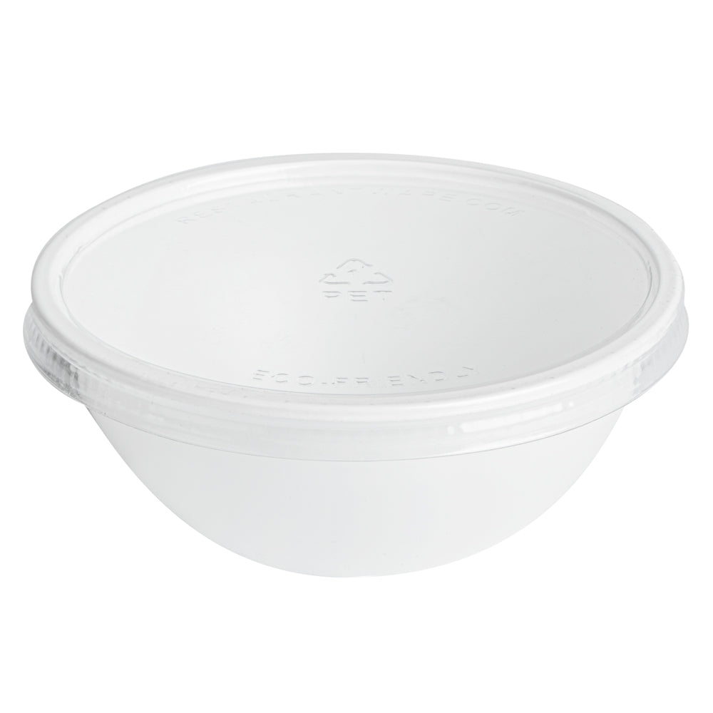 7 oz Round White Plastic Salad Bowls - 5