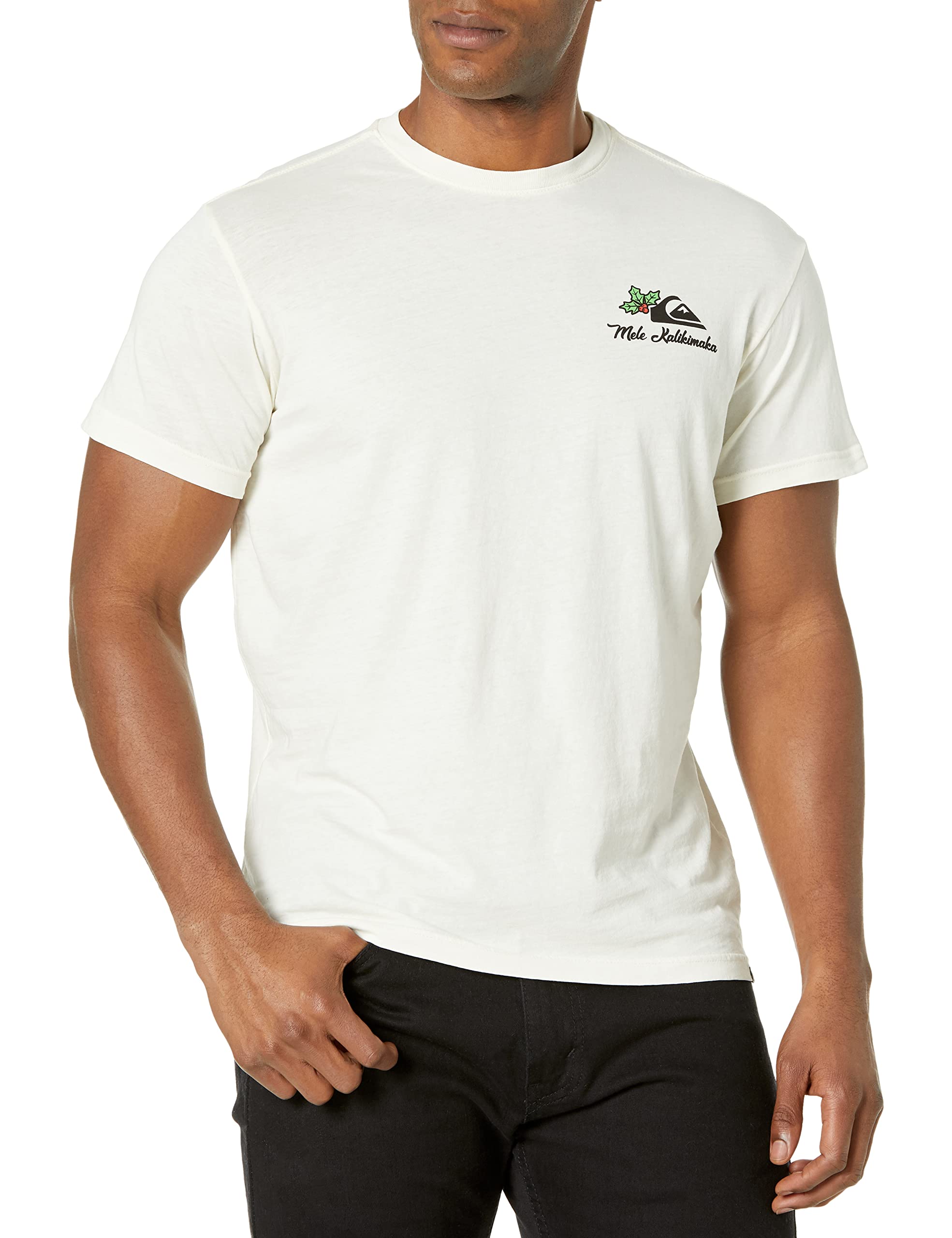 Quiksilver Men's Holiday Smile Graphic Short Sleeve T-Shirt - Casual Christmas Party & Summer Streetwear Tee for Men