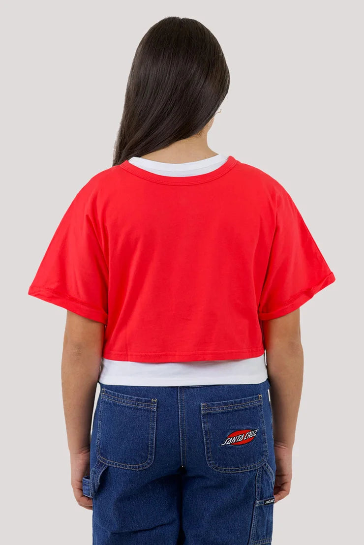 Santa Cruz Oval Dot Splice Chest Girls Tee - Trendy Graphic T-Shirt for Teen Girls - Perfect for Casual Wear, School, and Street Style
