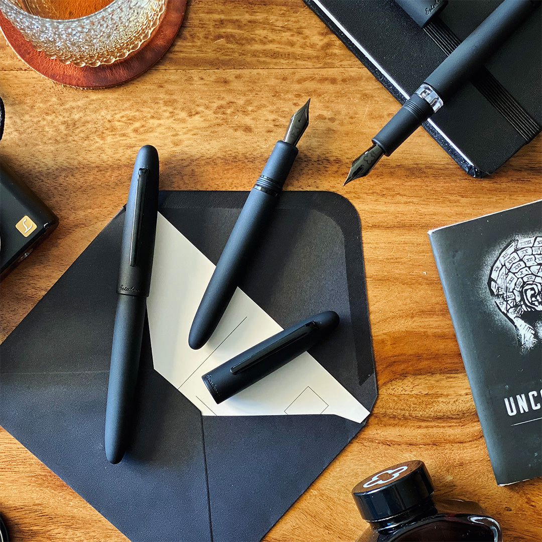 Esterbrook Estie Fountain Pen - Piston Filler Raven Black - Premium Writing Instrument for Calligraphy, Journaling & Gift Giving