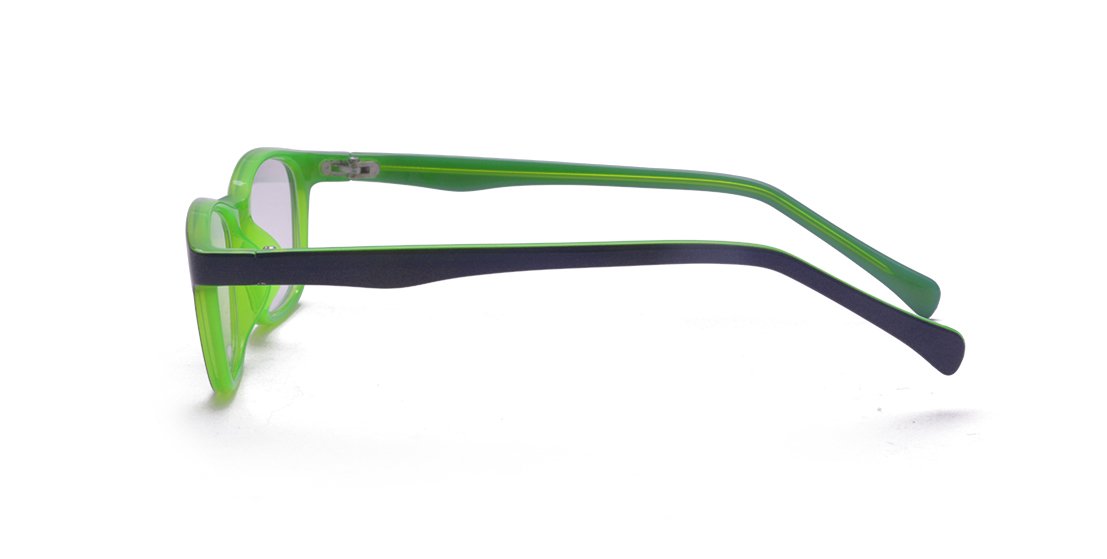 ALWAYSUV Kids Blue Light Blocking Glasses - Anti Eye Strain Glasses for Children, Transparent Lens, Green Frame - Perfect for Online Classes, Gaming & Screen Time Protection
