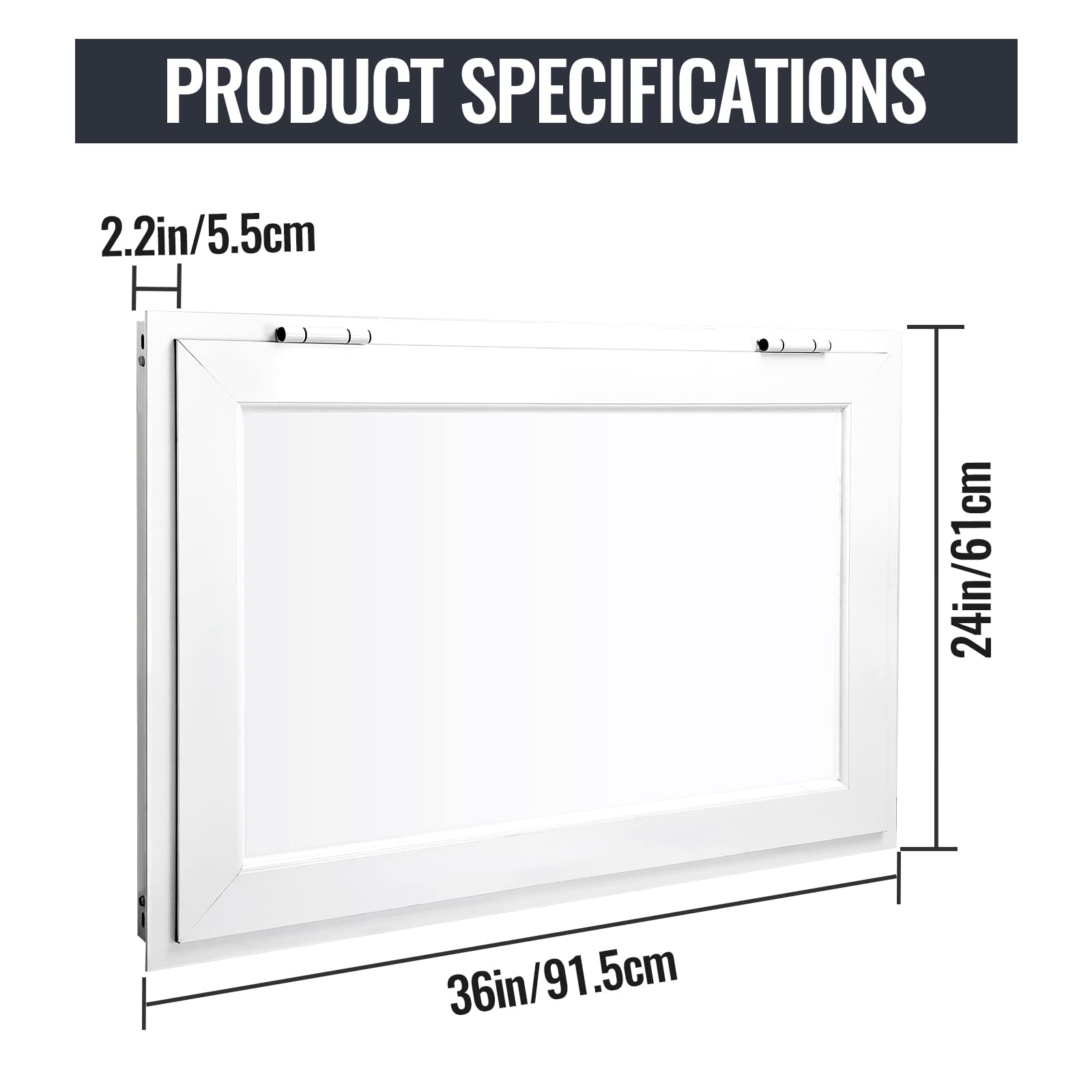 36x24 Inch Food Truck Concession Window - Pass Through Serving Door with Adjustable 85 Degree Awning for Mobile Vendors & Outdoor Stands (Glass Not Included) - Perfect for Food Trucks, Concession Stands & Outdoor Events