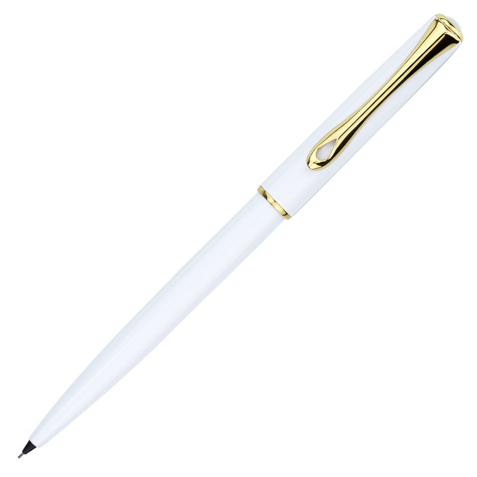 Premium Diplomat Traveller Mechanical Pencil - 0.7mm Gold & Snow White - Smooth Writing for Office, School & Sketching - Luxury German Design Writing Instrument