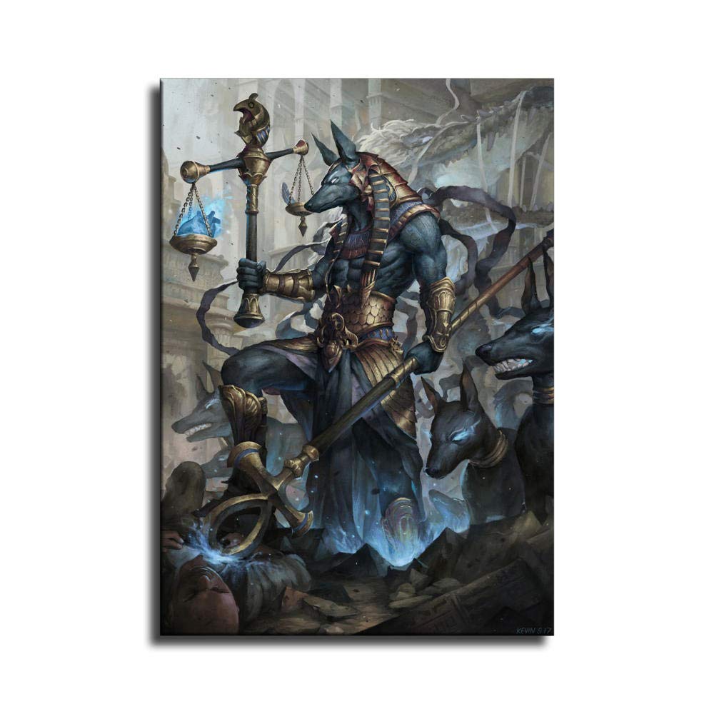 Anubis Canvas Art Poster - Egyptian God Wall Decor for Modern Home, Bedroom & Living Room | Premium Picture Print for Stylish Interior Design