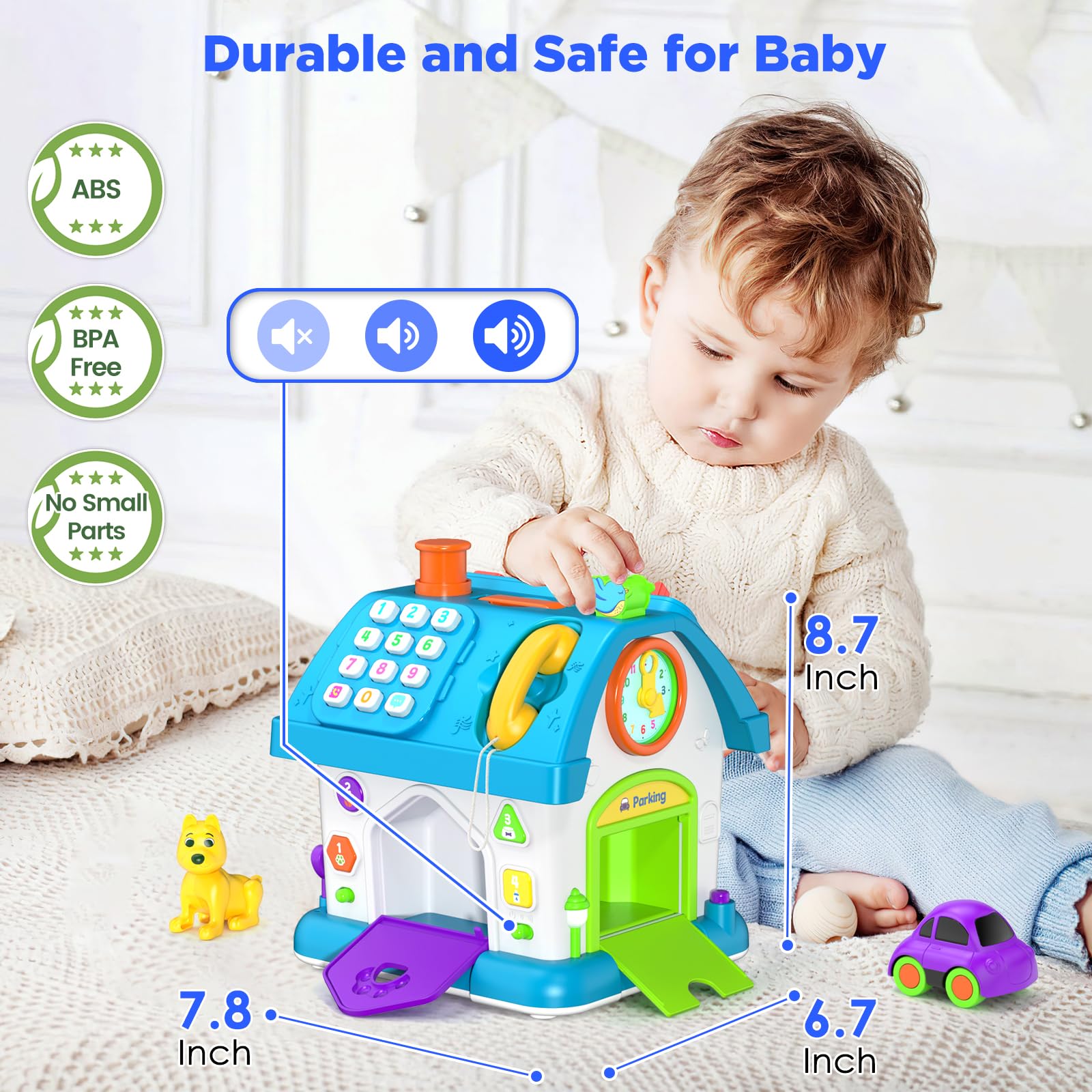 14-in-1 Montessori Educational Toys for 1-2 Year Old Boys & Girls - Musical Learning Baby Toys for 12-18 Months - Perfect First Birthday Gift & Toddler Developmental Toy for Home, Preschool & Travel Play