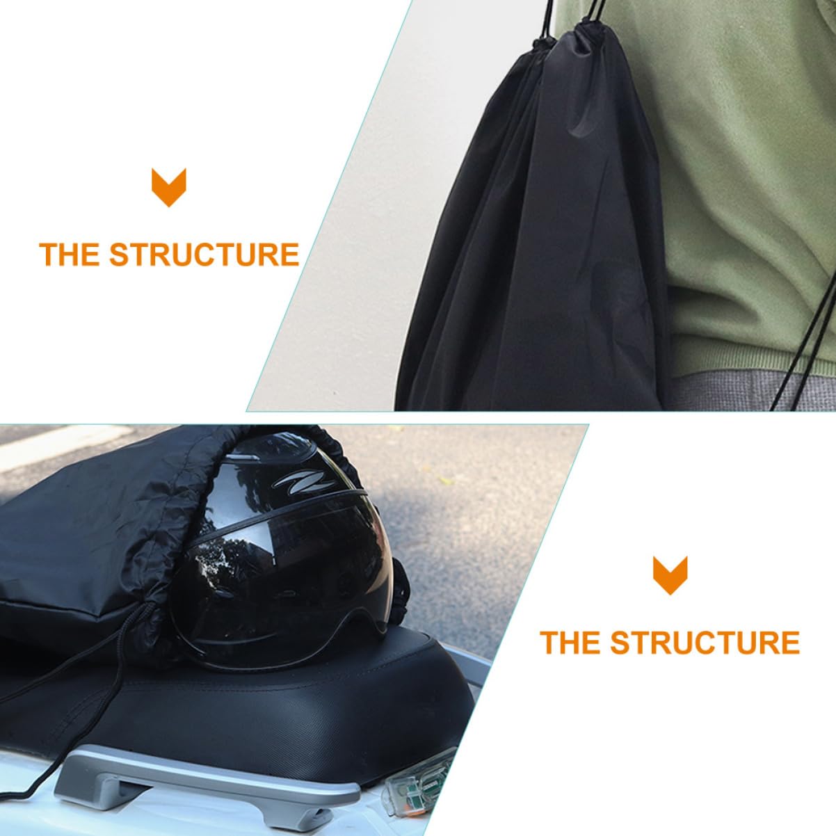 **Motorcycle Helmet Bag with Drawstring - Waterproof Helmet Backpack for Ski, Sports & Travel - Durable Storage & Carrying Solution for Motorcycle, Skiing & Outdoor Adventures**