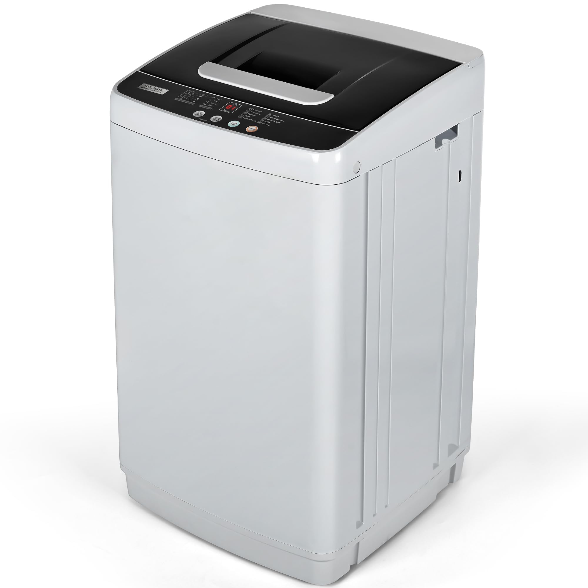 Euhomy 1.03 cu.ft Portable Washing Machine - 8.8LBS Capacity Compact Washer with 10 Programs & 5 Water Levels, Drain Pump, LED Display - Perfect for Apartments, RVs, Tiny Homes & Laundry Rooms - Light Gray Portable Washer for Small Spaces & Travel