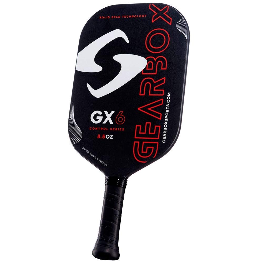 GX6 Control 8.5oz Carbon Fiber Pickleball Paddle - 3-15/16in Lightweight Red Racket for Competitive Play & Recreational Games